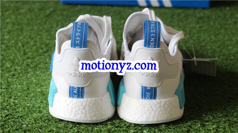 Real Boost Adidas NMD R1 White Blue Glow